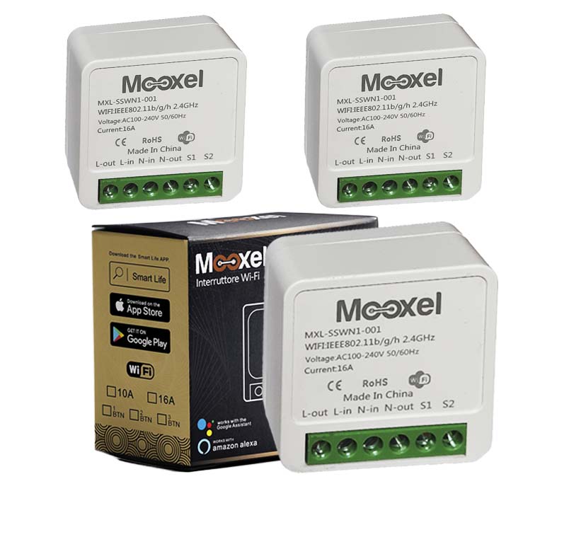 3 Interruttori mini smart switch 1 canale 16A SSWN1-001