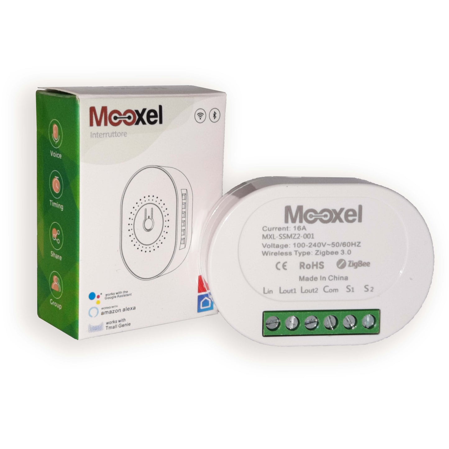 Smart switch interruttore a 2 canali senza neutro e condensatore SSMZ2-001